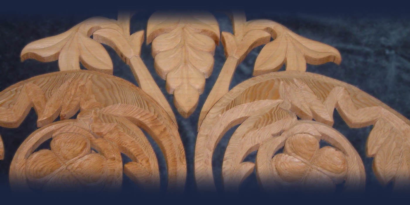 Hand carved gable decoration by Blue Ox