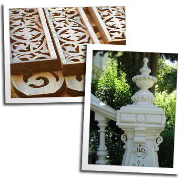 Custom Victorian scrollwork and a custom finial for the governor's mansion in Sacramento