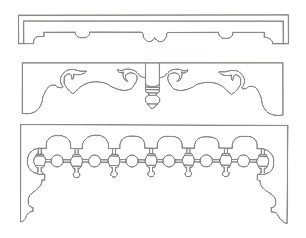 A few samples of custom Victorian spandrels manufactured in the Blue Ox fabrication room
