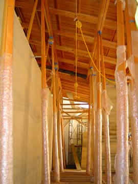 Custom pure vertical-grain columns, specially made for a job in Bodega Bay