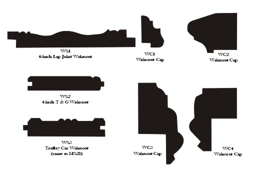 Samples of actual wainscoting and wainscot cap jobs that we have run