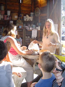Ceramic bowls are turned out in the Blue Ox Ceramic Studio