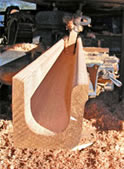 Custom Wood Gutter - A piece of redwood gutter from the Blue Ox moulding shop